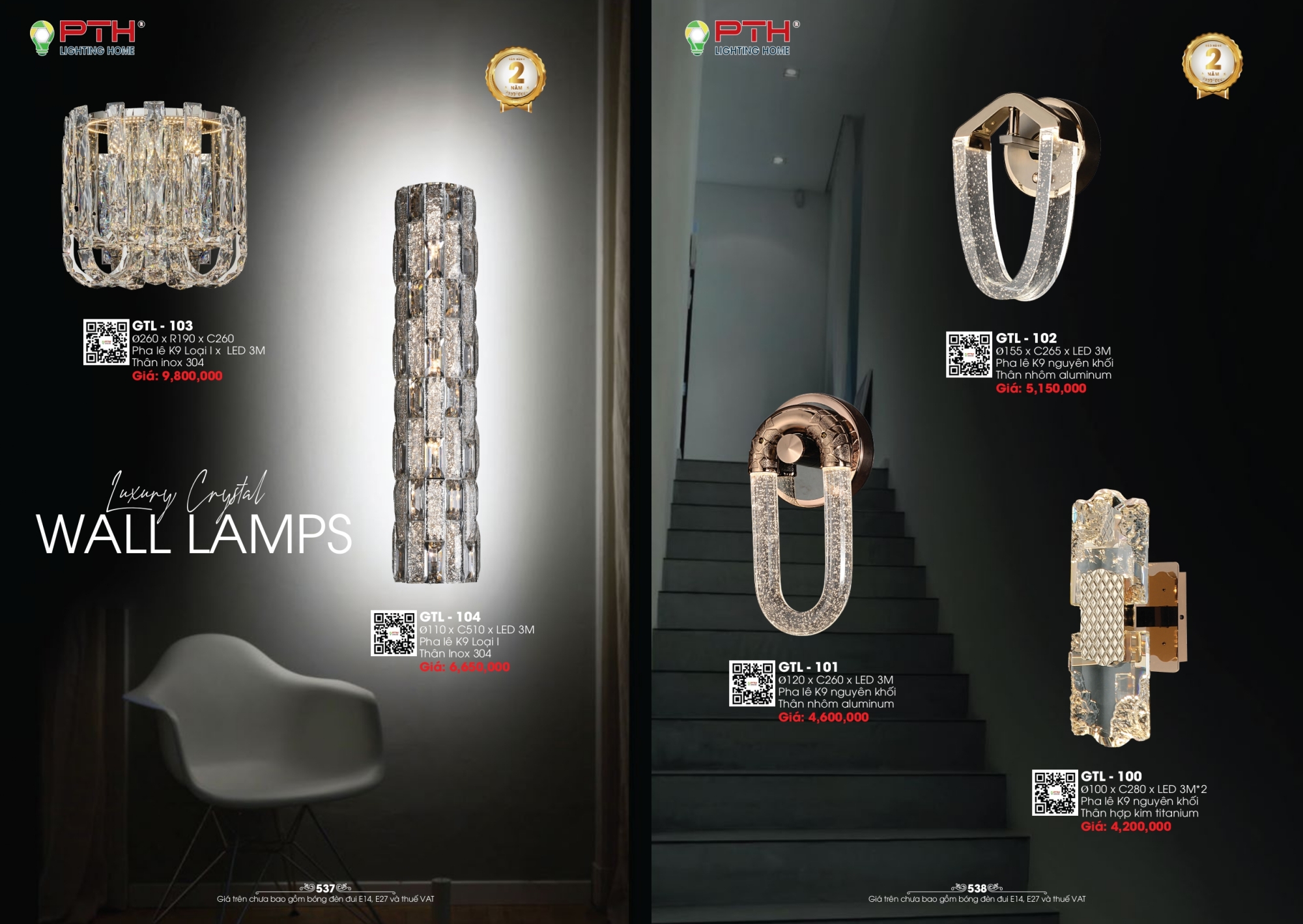 Bảng giá đèn trang trí PTH Lighting Home 2026